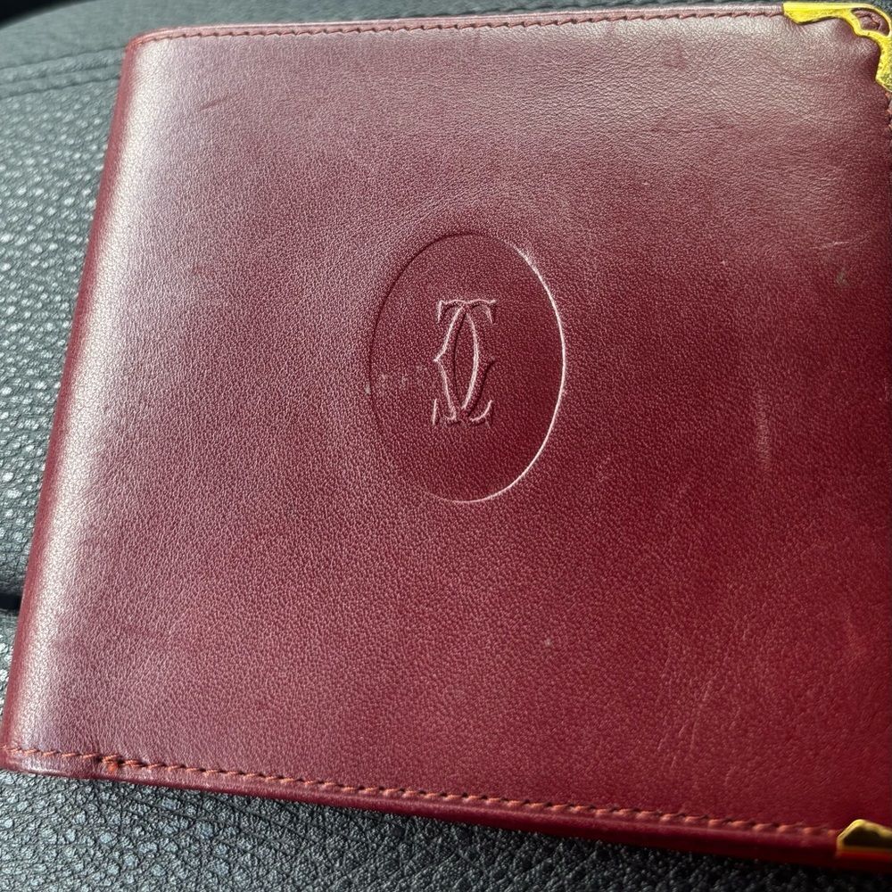 Cartier Vintage Deep Red Leather Card Holder - Antique Cartier Item